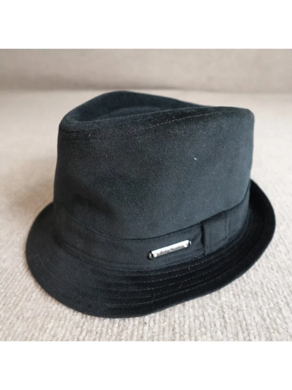 Harley Davidson Womens Hat Medium Black Fedora Velvet Cotton